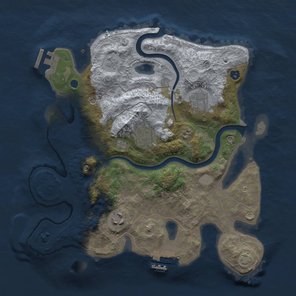 Rust Map: Procedural Map, Size: 3000, Seed: 1322595934, 9 Monuments