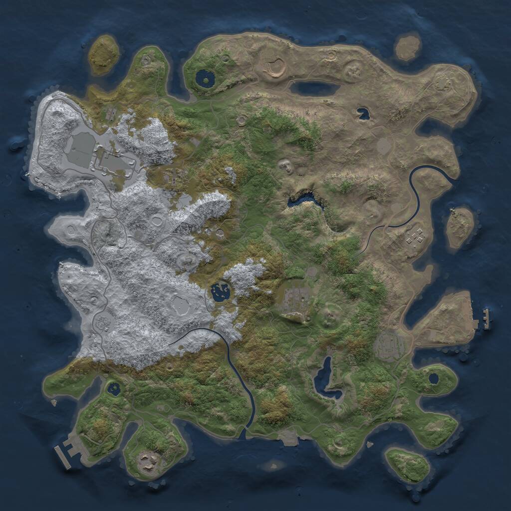 Rust Map: Procedural Map, Size: 4000, Seed: 786082113, 14 Monuments