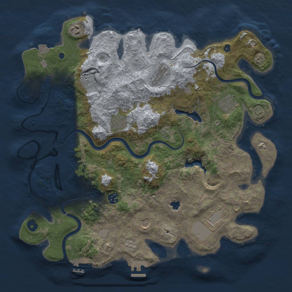 Rust Map: Procedural Map, Size: 4000, Seed: 1453155471, 15 Monuments