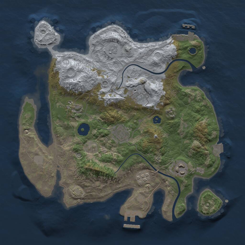 Rust Map: Procedural Map, Size: 3000, Seed: 430234038, 11 Monuments