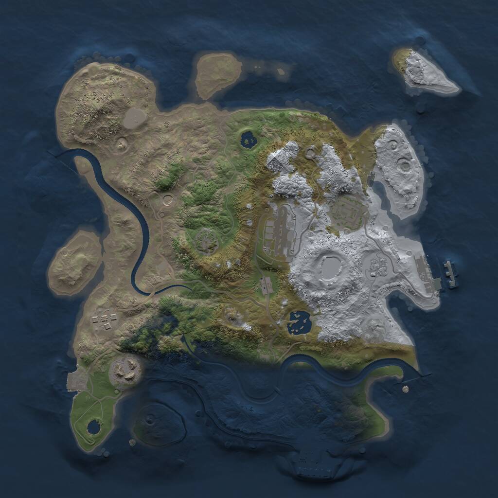 Rust Map: Procedural Map, Size: 3000, Seed: 523228310, 11 Monuments