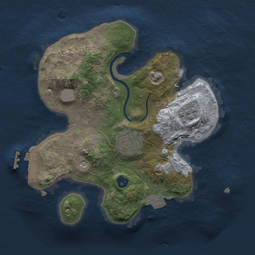 Rust Map: Procedural Map, Size: 2200, Seed: 6732, 5 Monuments