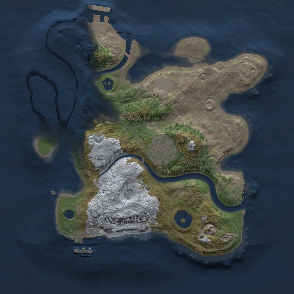 Rust Map: Procedural Map, Size: 2500, Seed: 12534, 6 Monuments