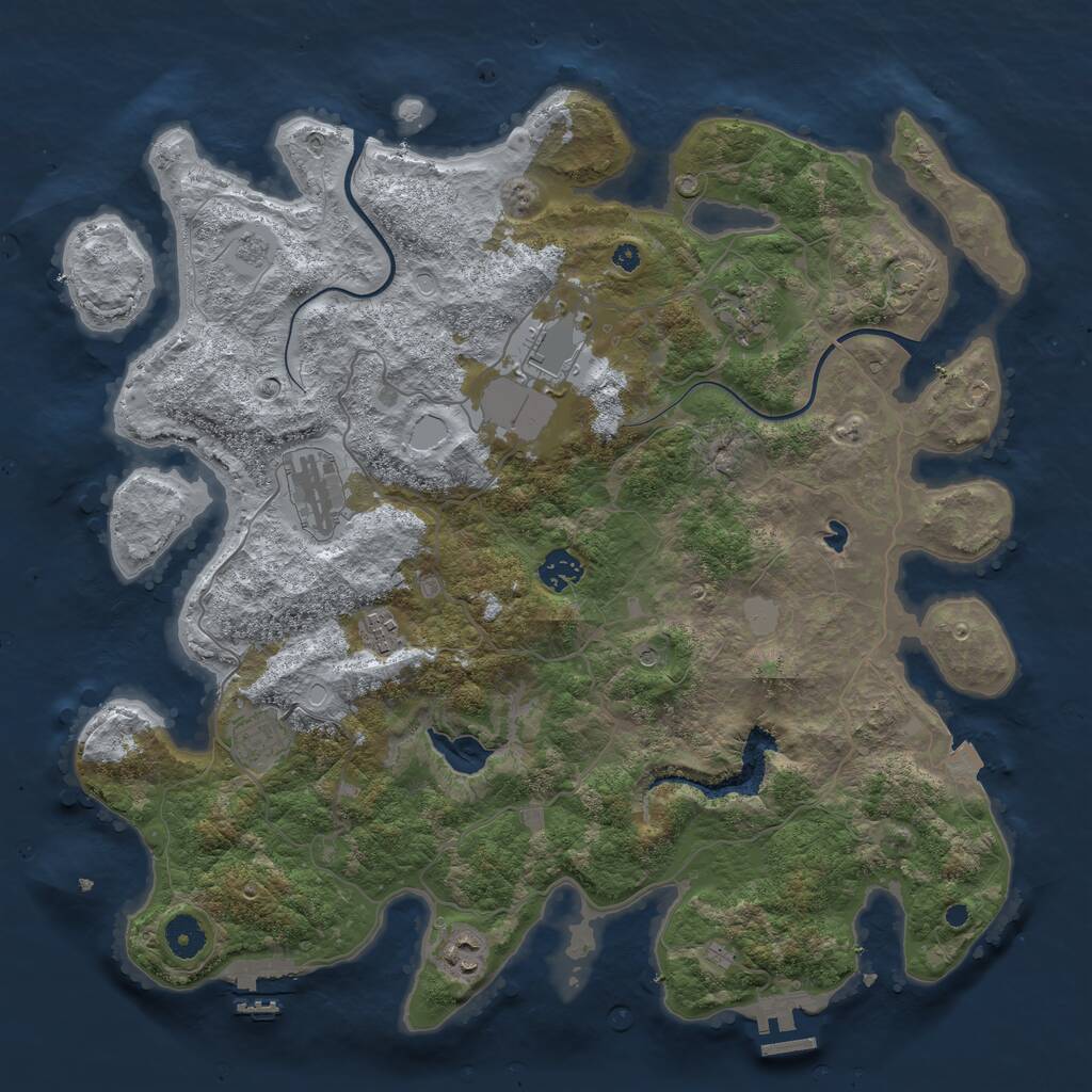 Rust Map: Procedural Map, Size: 4000, Seed: 586990056, 13 Monuments