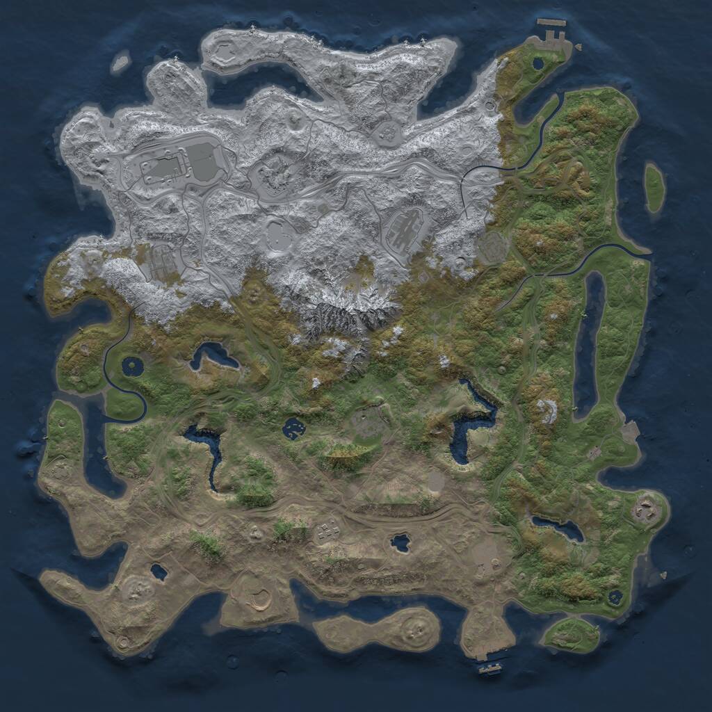 Rust Map: Procedural Map, Size: 5000, Seed: 620182937, 17 Monuments