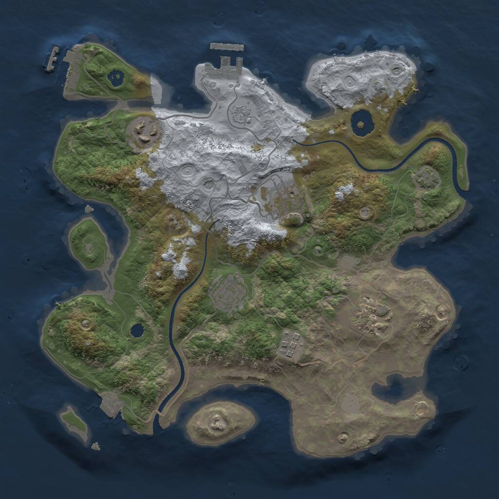 Rust Map: Procedural Map, Size: 3000, Seed: 93562, 11 Monuments