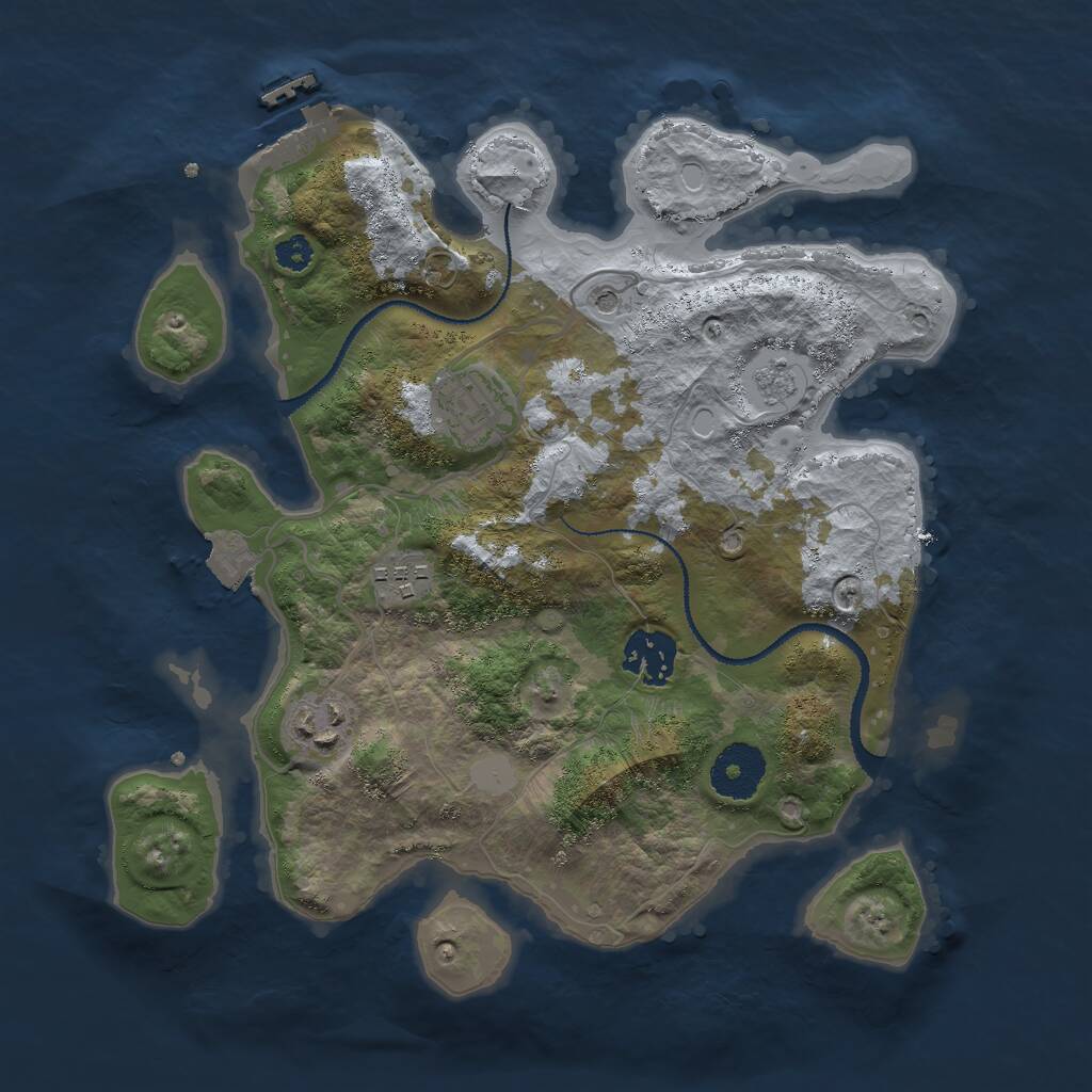 Rust Map: Procedural Map, Size: 3000, Seed: 1067804461, 8 Monuments
