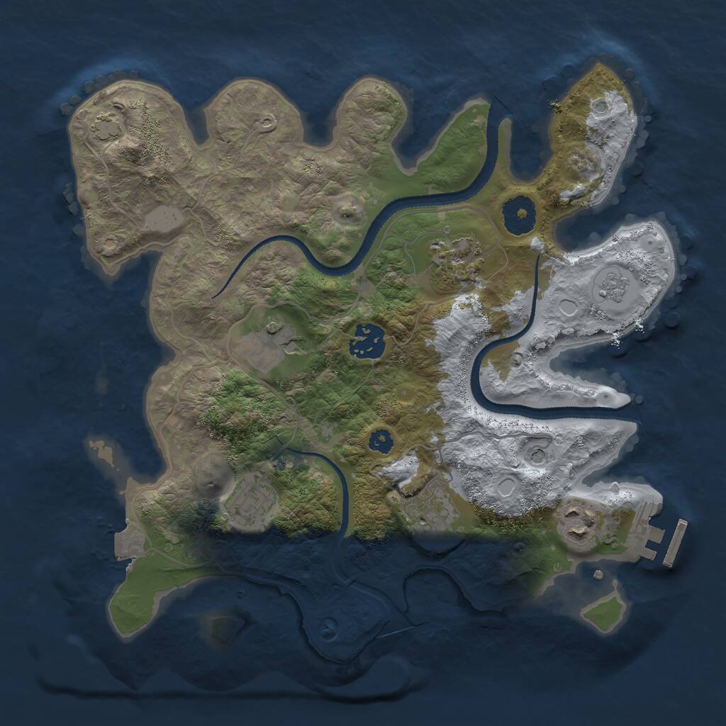Rust Map: Procedural Map, Size: 3000, Seed: 1646992058, 11 Monuments