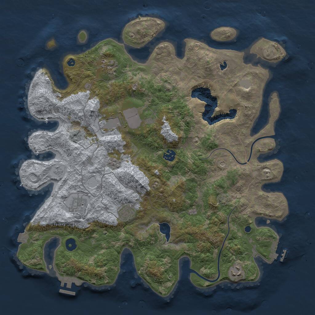 Rust Map: Procedural Map, Size: 4000, Seed: 976655333, 13 Monuments
