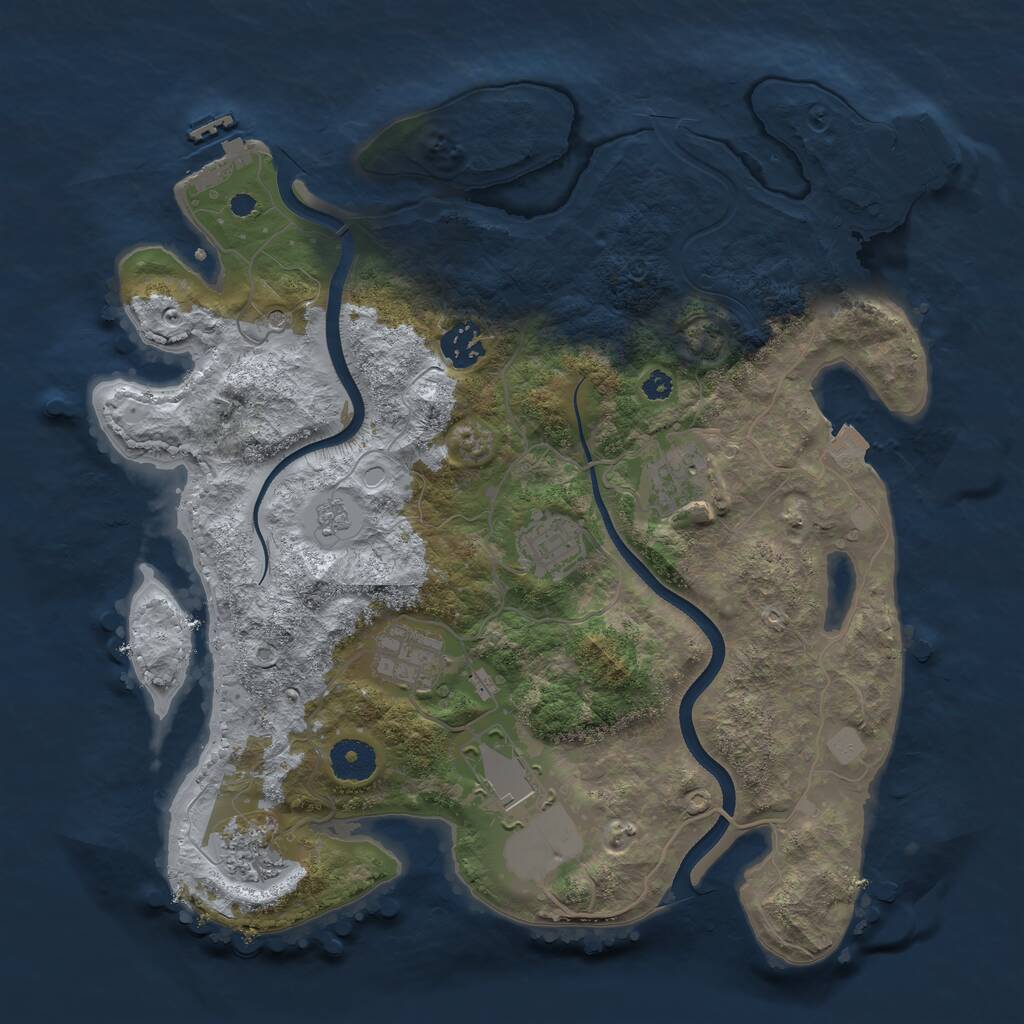 Rust Map: Procedural Map, Size: 3500, Seed: 52201011, 12 Monuments