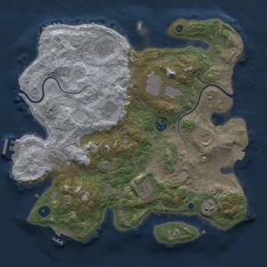 Thumbnail Rust Map: Procedural Map, Size: 3500, Seed: 1401449723, 14 Monuments