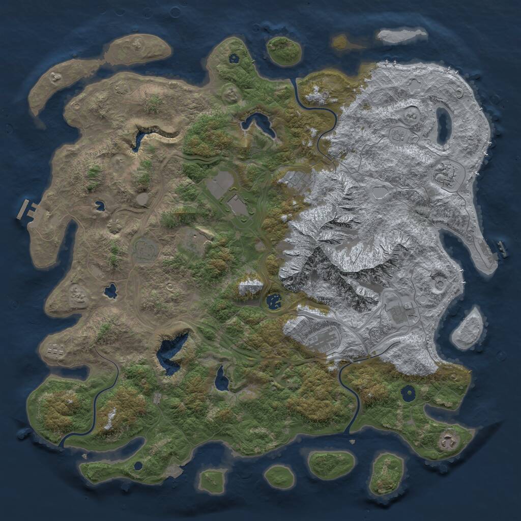 Rust Map: Procedural Map, Size: 5000, Seed: 311579009, 16 Monuments