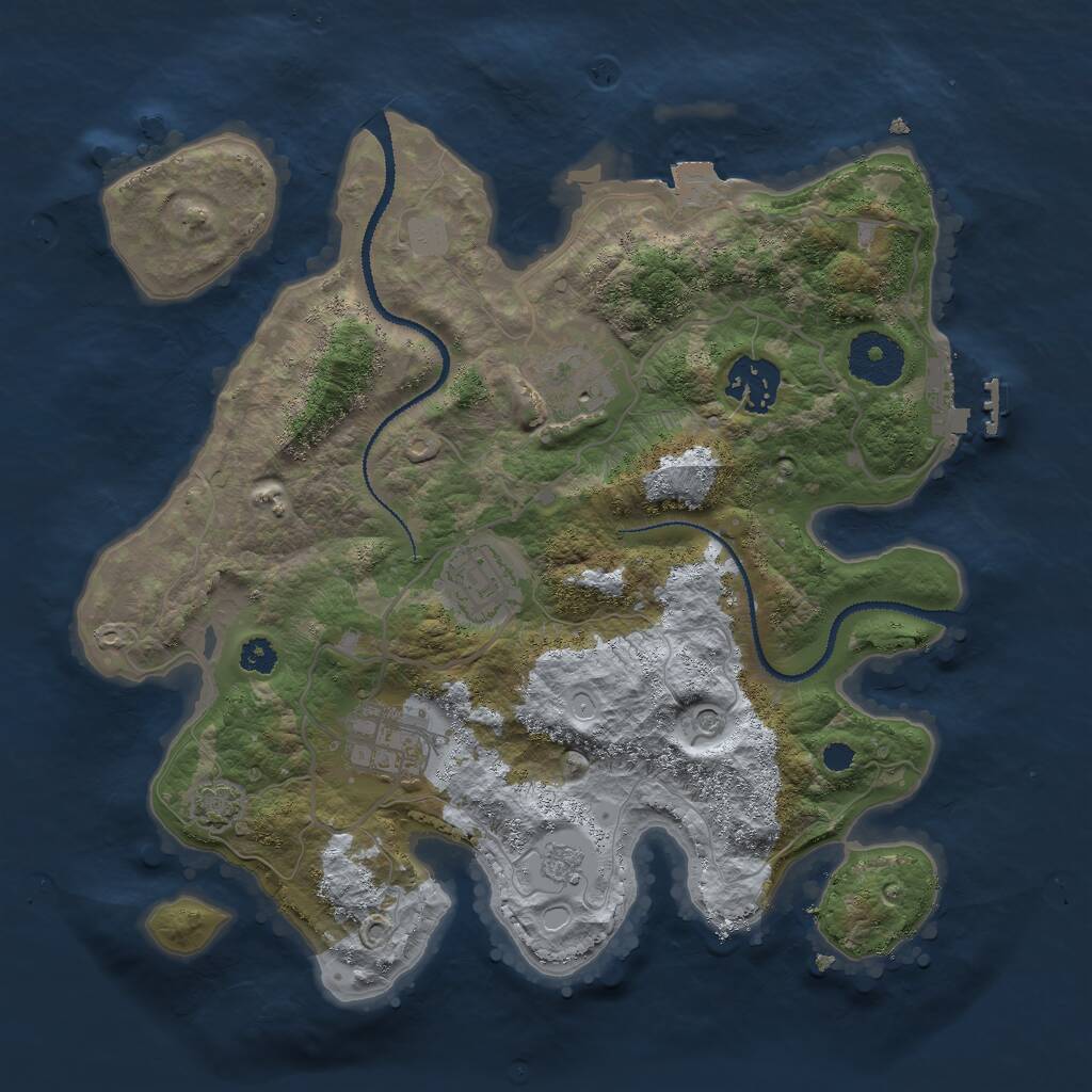 Rust Map: Procedural Map, Size: 3000, Seed: 751248712, 9 Monuments