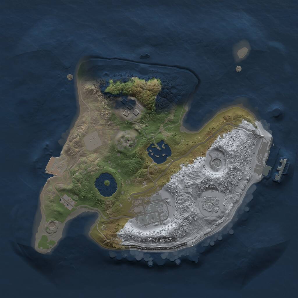 Rust Map: Procedural Map, Size: 2000, Seed: 264163691, 7 Monuments