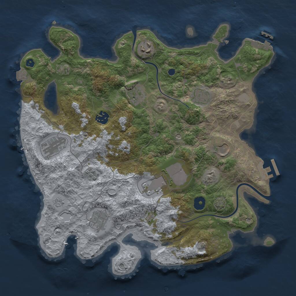 Rust Map: Procedural Map, Size: 3500, Seed: 9814860, 15 Monuments