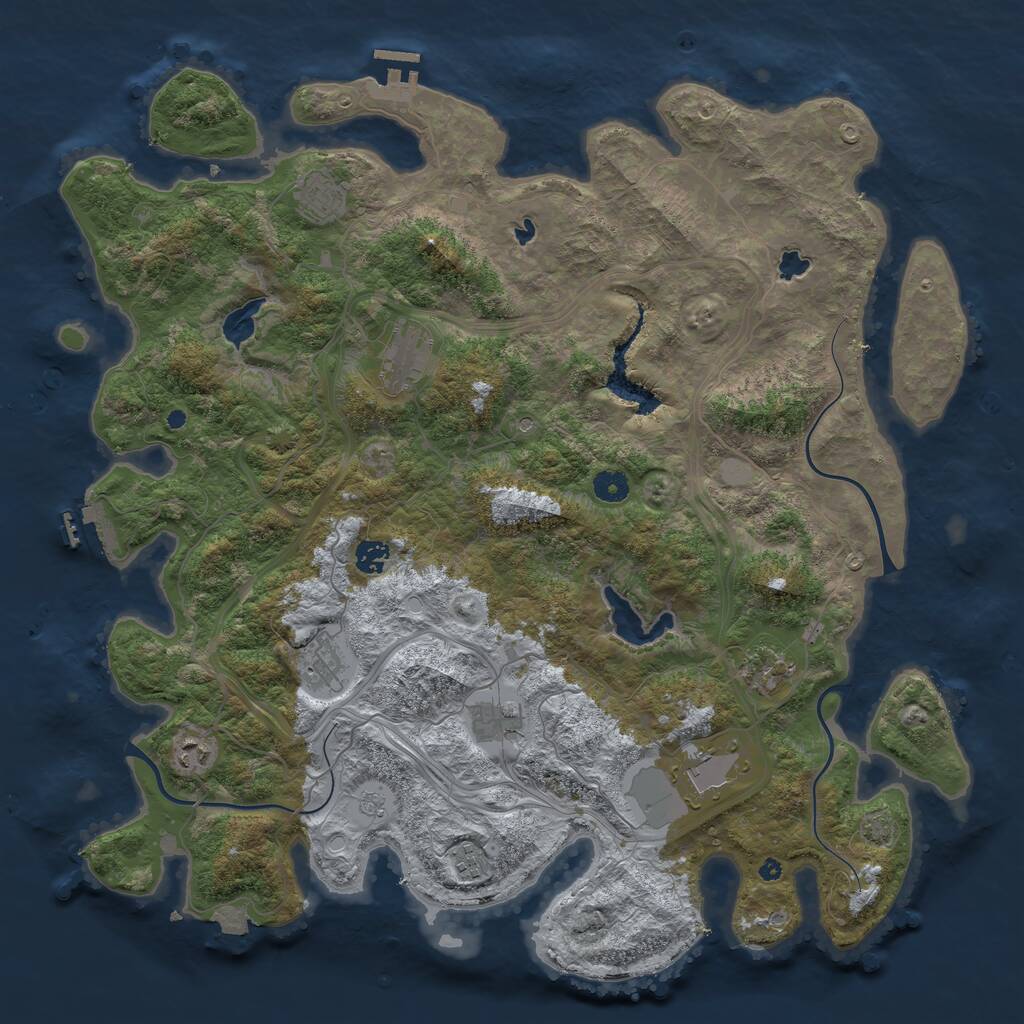 Rust Map: Procedural Map, Size: 4500, Seed: 6745674, 15 Monuments