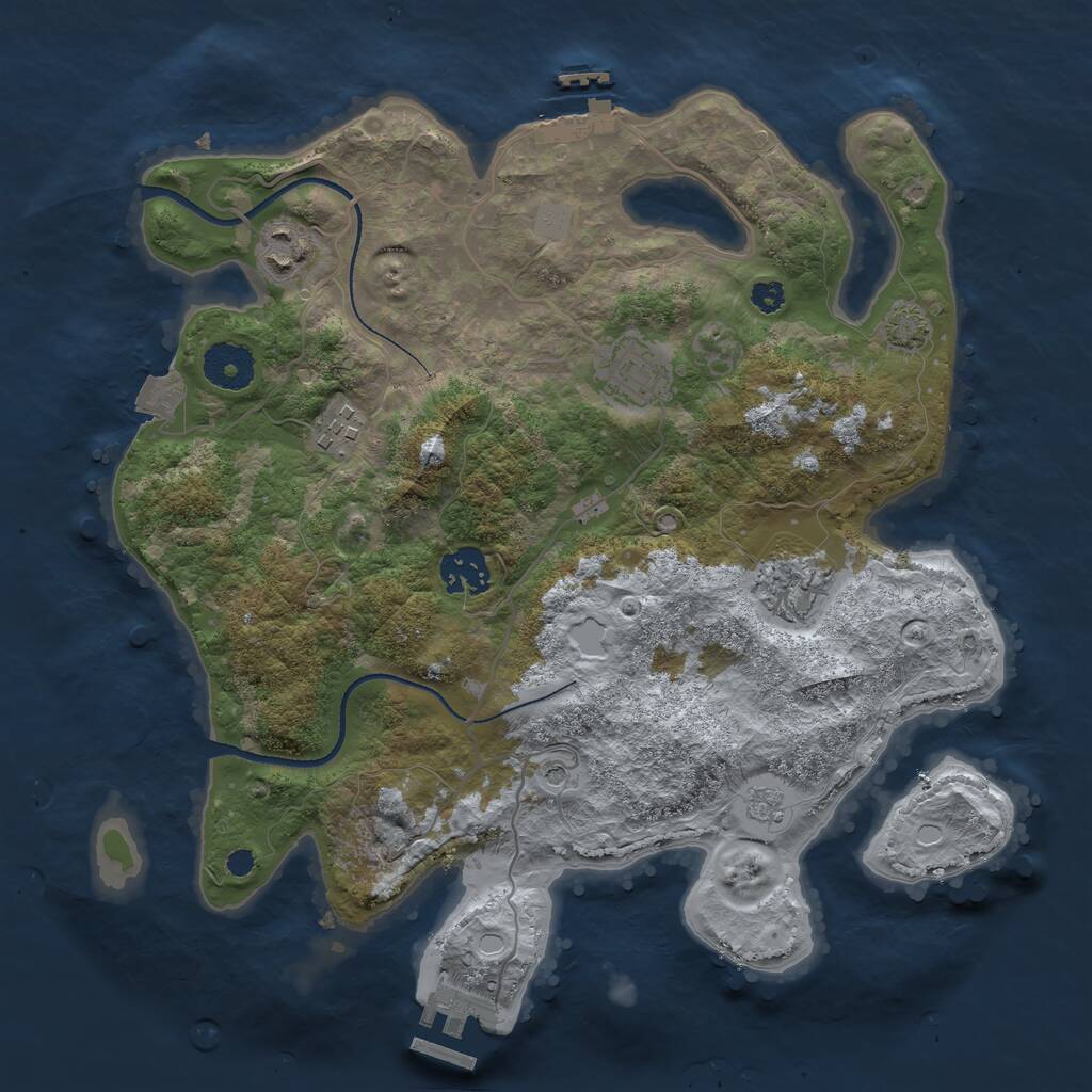 Rust Map: Procedural Map, Size: 3300, Seed: 1602621766, 11 Monuments