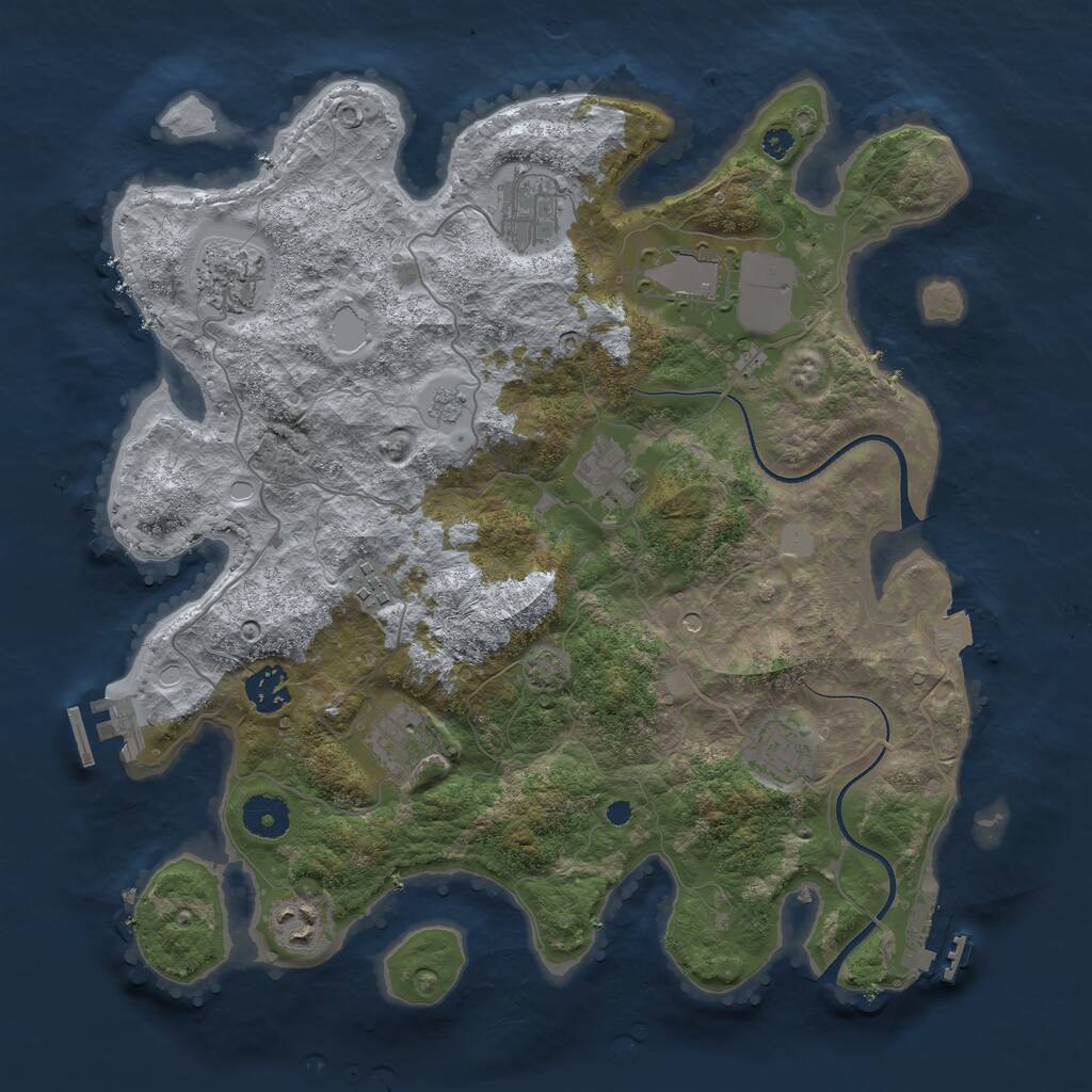 Rust Map: Procedural Map, Size: 3600, Seed: 10402, 15 Monuments