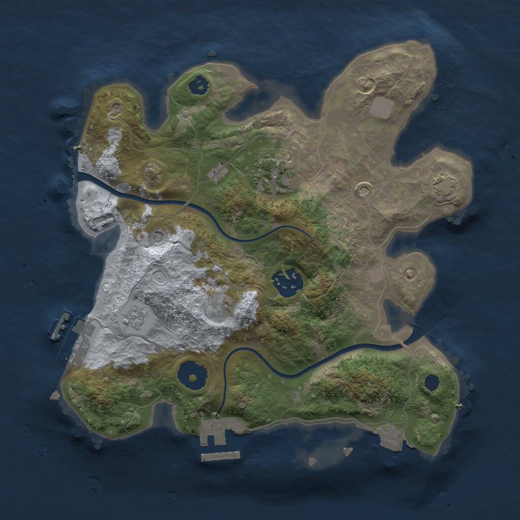 Rust Map: Procedural Map, Size: 2700, Seed: 798242907, 8 Monuments