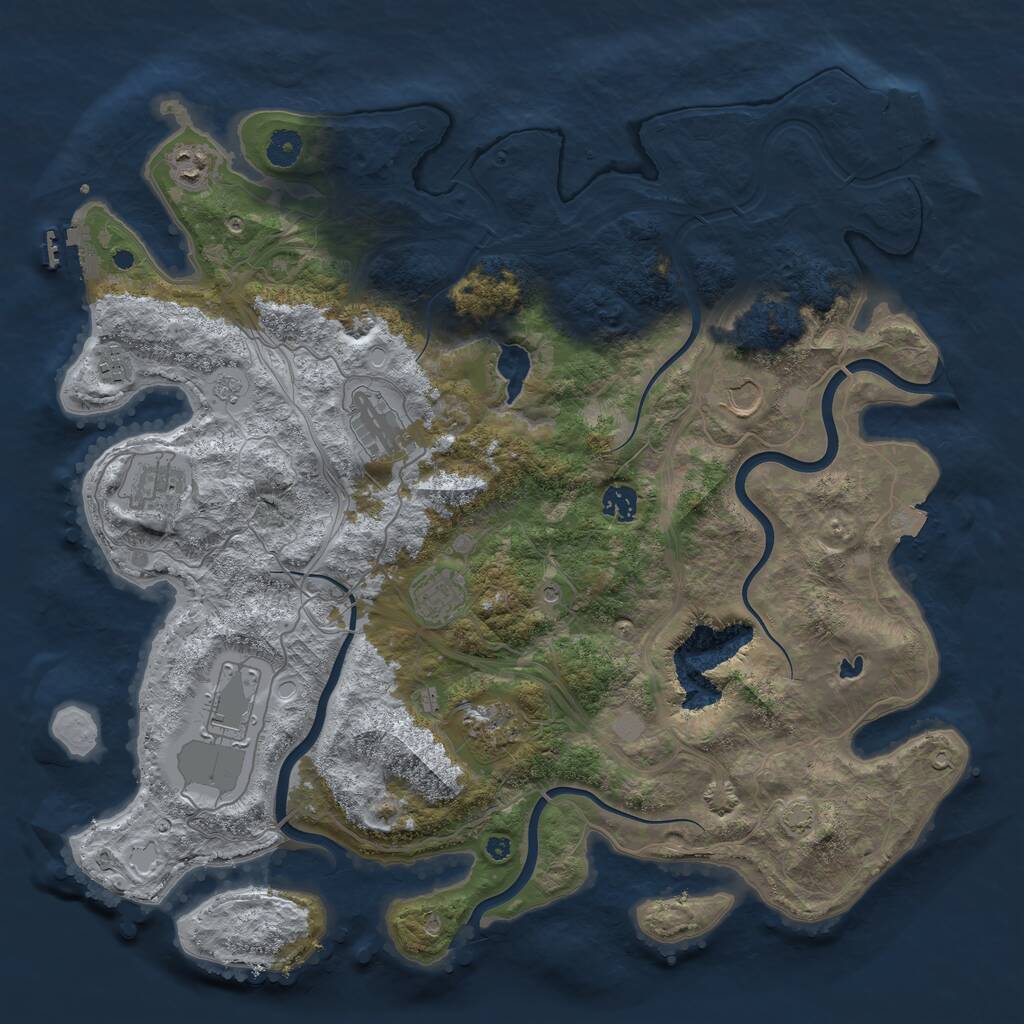 Rust Map: Procedural Map, Size: 4250, Seed: 277453843, 15 Monuments