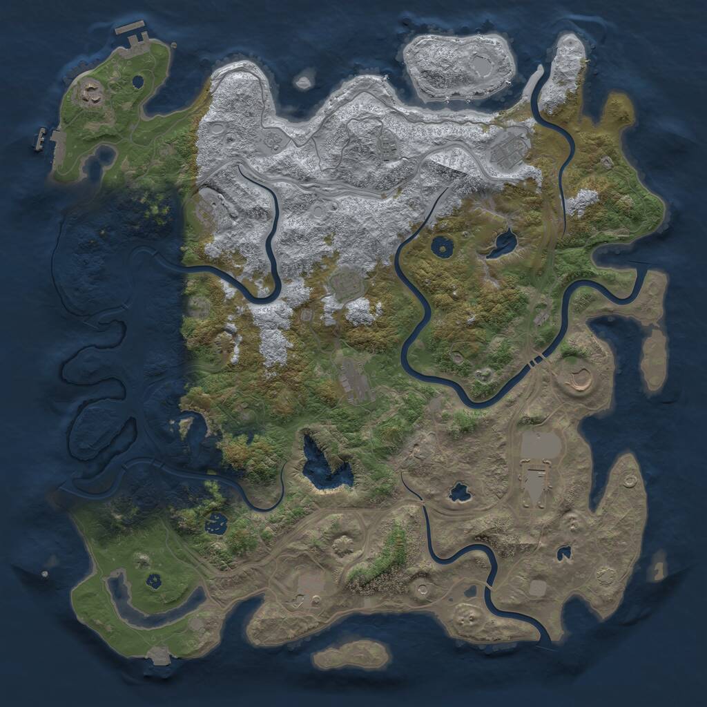 Rust Map: Procedural Map, Size: 4750, Seed: 41526, 16 Monuments