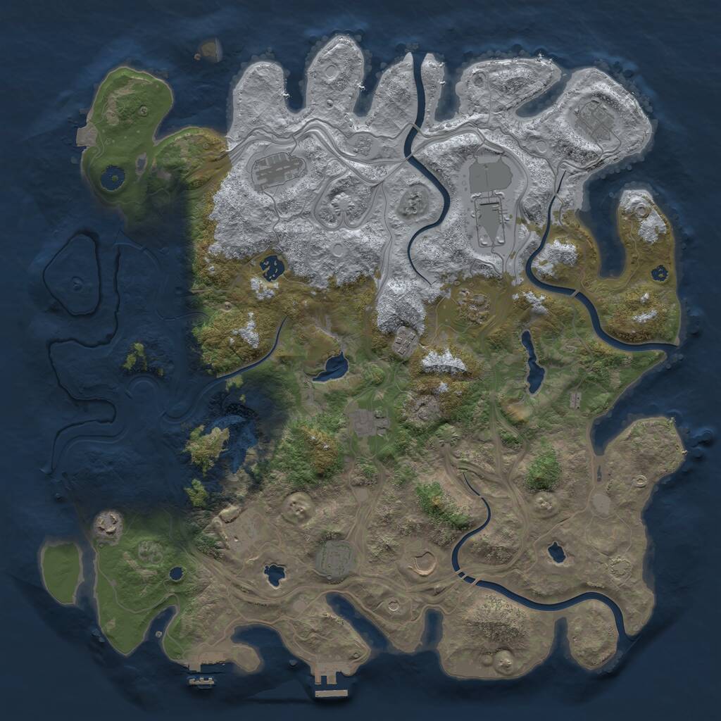 Rust Map: Procedural Map, Size: 4500, Seed: 9023504, 17 Monuments