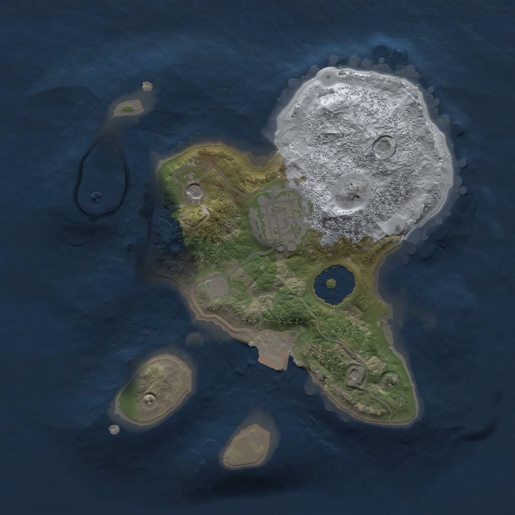 Rust Map: Procedural Map, Size: 2000, Seed: 1253645607, 3 Monuments