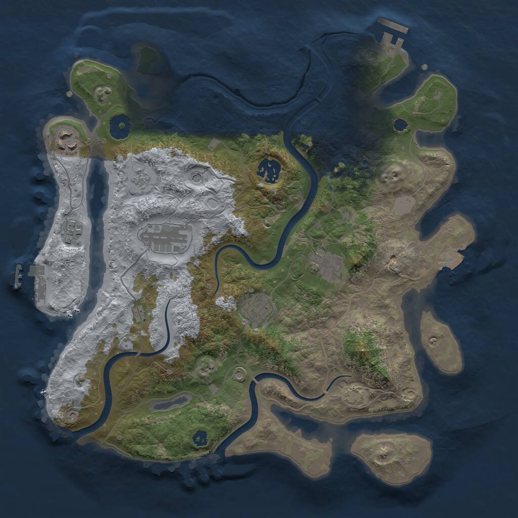 Rust Map: Procedural Map, Size: 3300, Seed: 1492718538, 12 Monuments