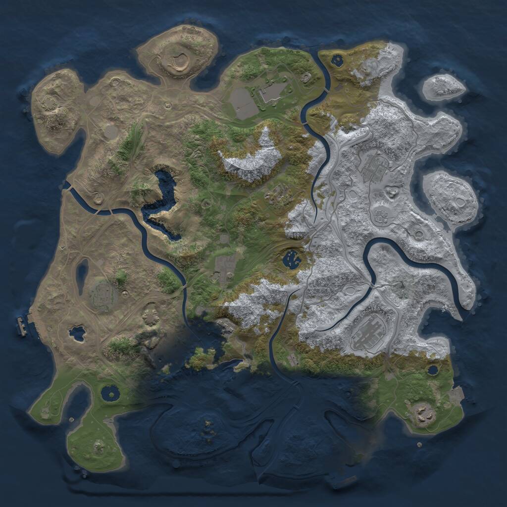 Rust Map: Procedural Map, Size: 4250, Seed: 1476432448, 17 Monuments