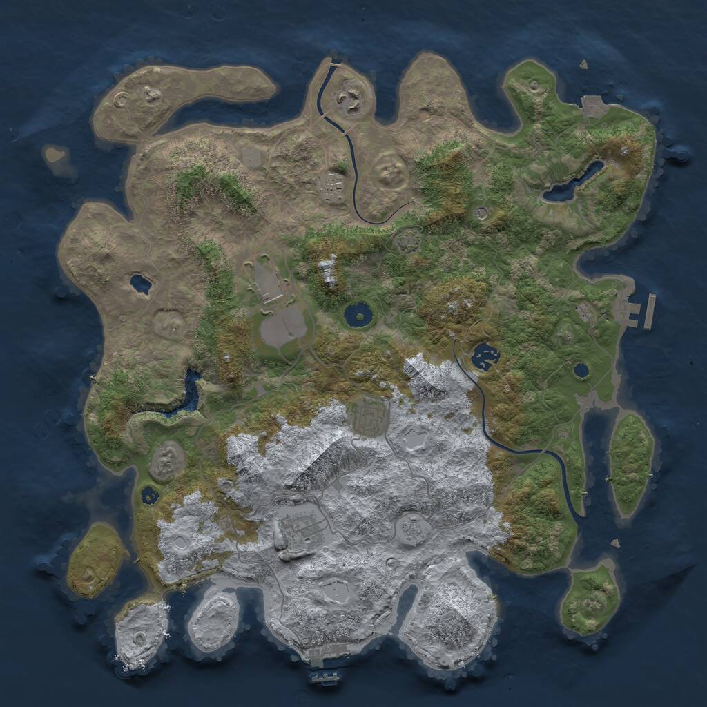 Rust Map: Procedural Map, Size: 4000, Seed: 359783107, 12 Monuments