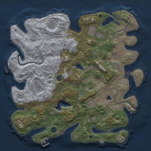 Thumbnail Rust Map: Procedural Map, Size: 4257, Seed: 245577970, 15 Monuments