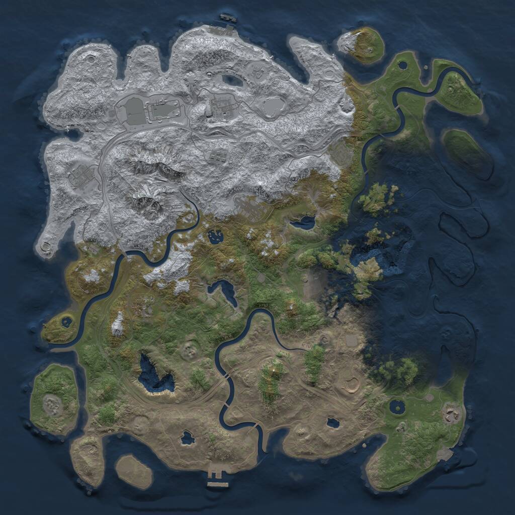 Rust Map: Procedural Map, Size: 5000, Seed: 680750645, 17 Monuments