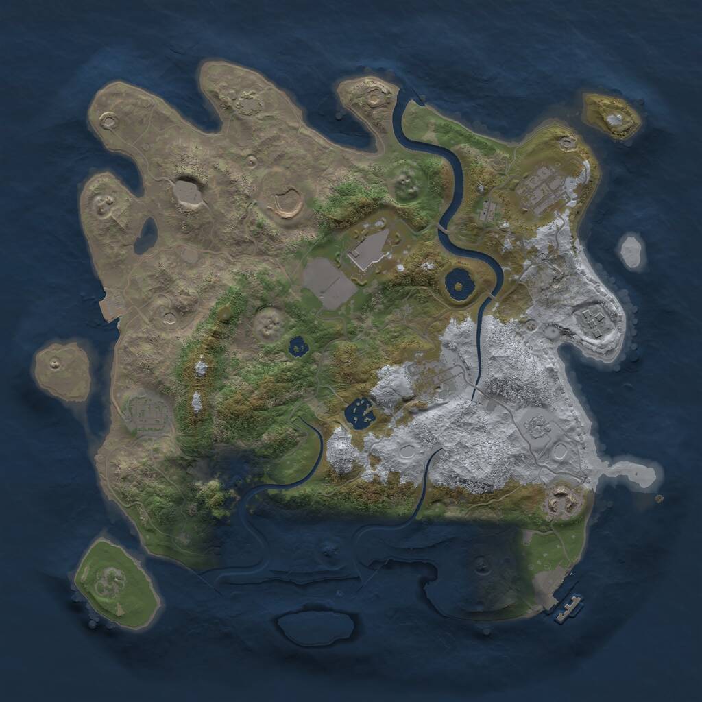 Rust Map: Procedural Map, Size: 3500, Seed: 627210166, 13 Monuments