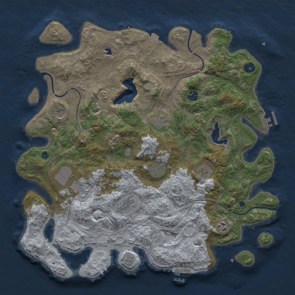 Rust Map: Procedural Map, Size: 4250, Seed: 513253435, 16 Monuments