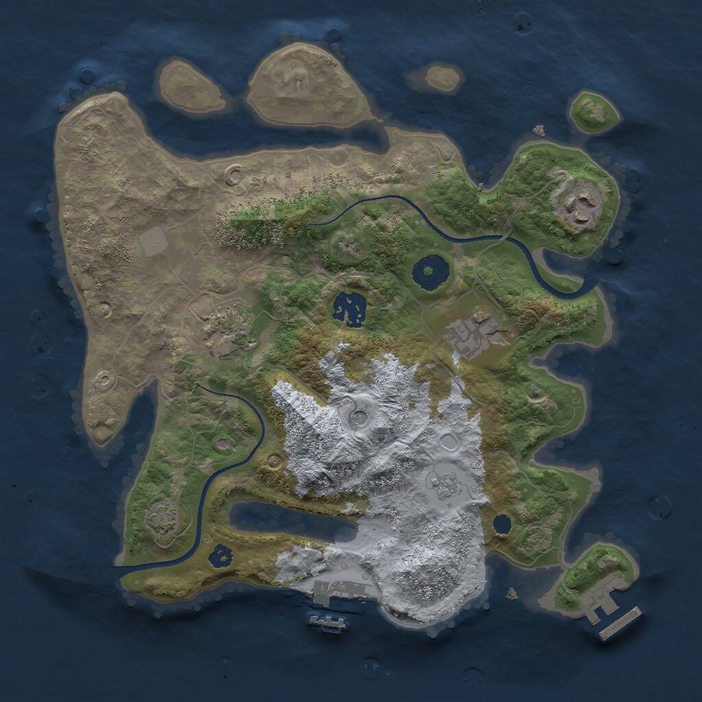 Rust Map: Procedural Map, Size: 3000, Seed: 1876226253, 10 Monuments