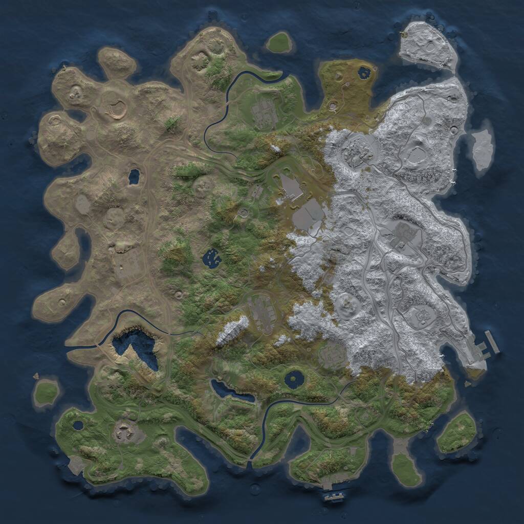 Rust Map: Procedural Map, Size: 4250, Seed: 1294452638, 16 Monuments