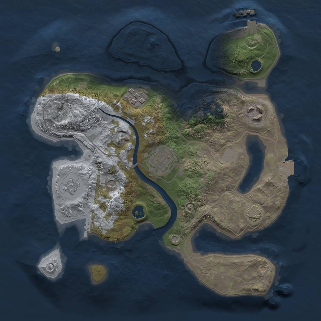 Rust Map: Procedural Map, Size: 2500, Seed: 414662104, 8 Monuments