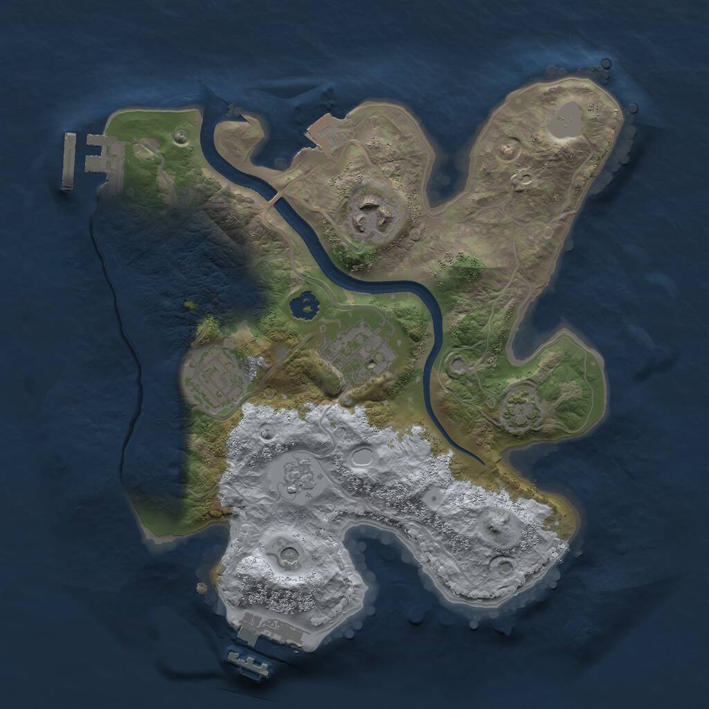 Rust Map: Procedural Map, Size: 2500, Seed: 435750601, 9 Monuments