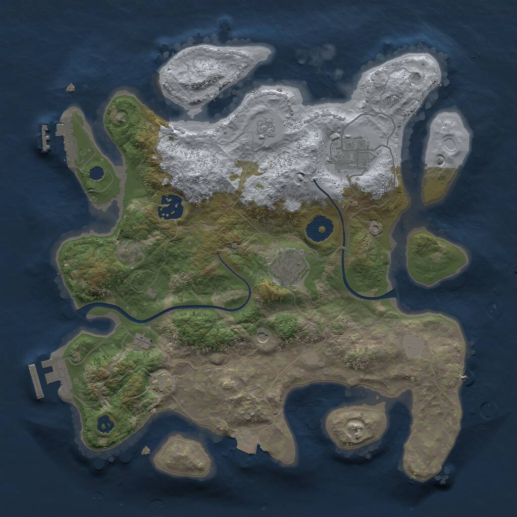 Rust Map: Procedural Map, Size: 3000, Seed: 1767189993, 9 Monuments