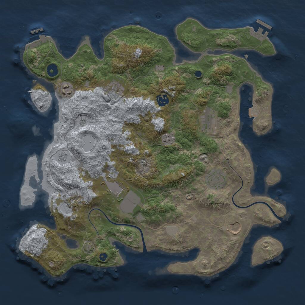 Rust Map: Procedural Map, Size: 3750, Seed: 6500, 15 Monuments