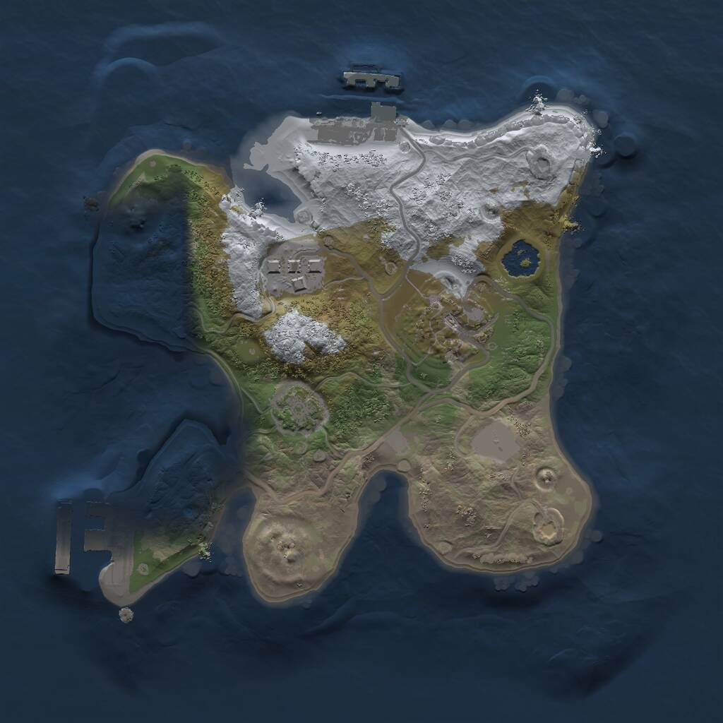 Rust Map: Procedural Map, Size: 2000, Seed: 2044551510, 6 Monuments