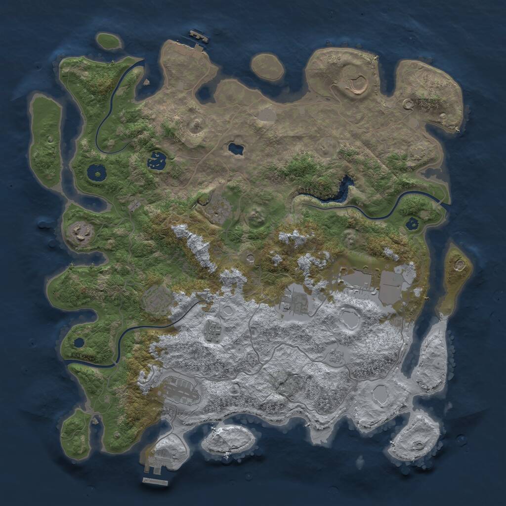 Rust Map: Procedural Map, Size: 4050, Seed: 582469011, 15 Monuments