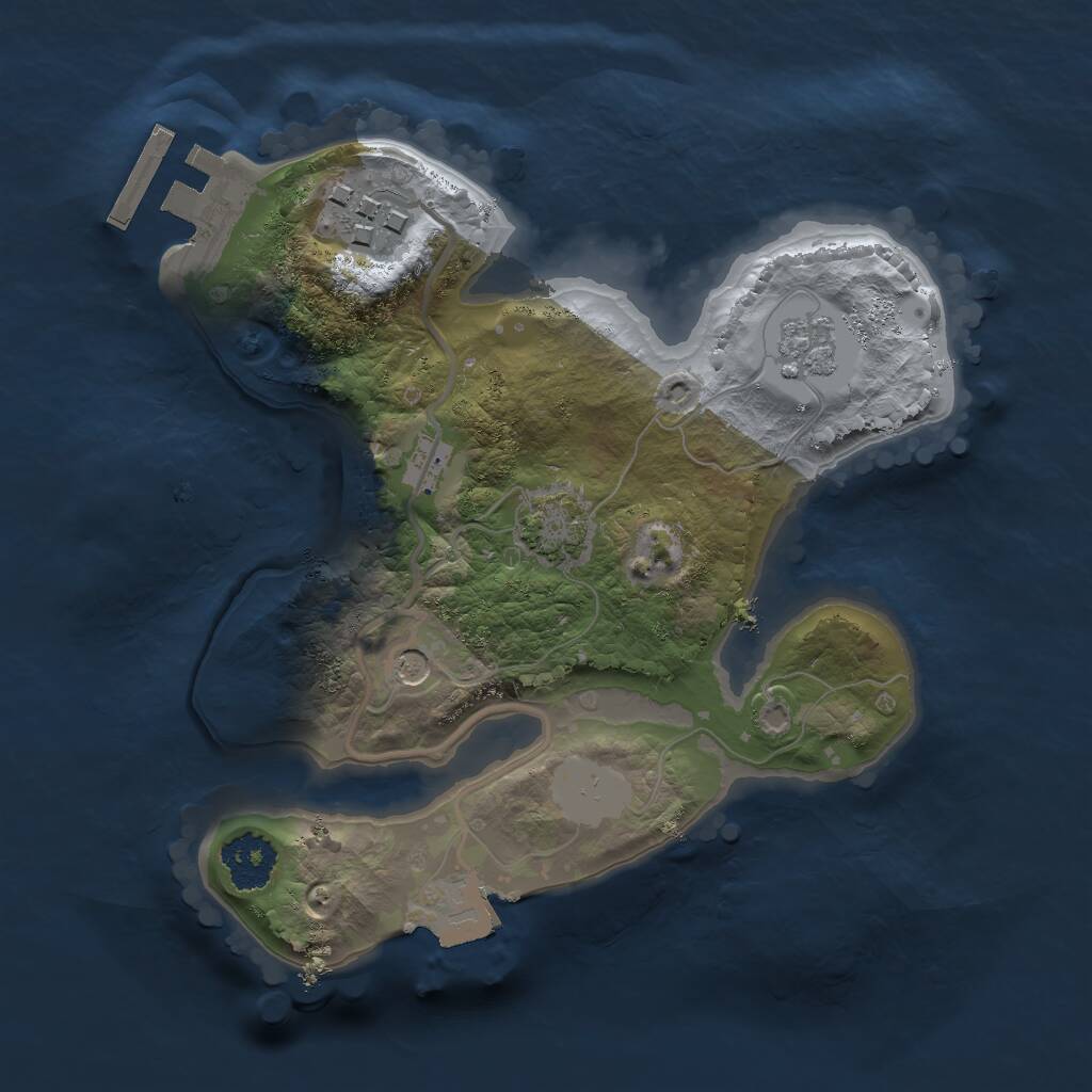 Rust Map: Procedural Map, Size: 2000, Seed: 101657461, 6 Monuments