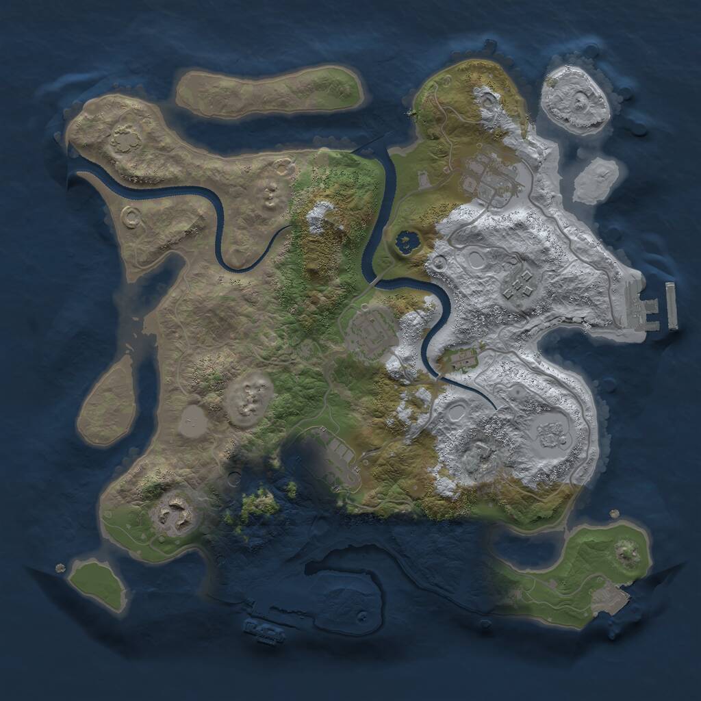 Rust Map: Procedural Map, Size: 3000, Seed: 300225192, 11 Monuments
