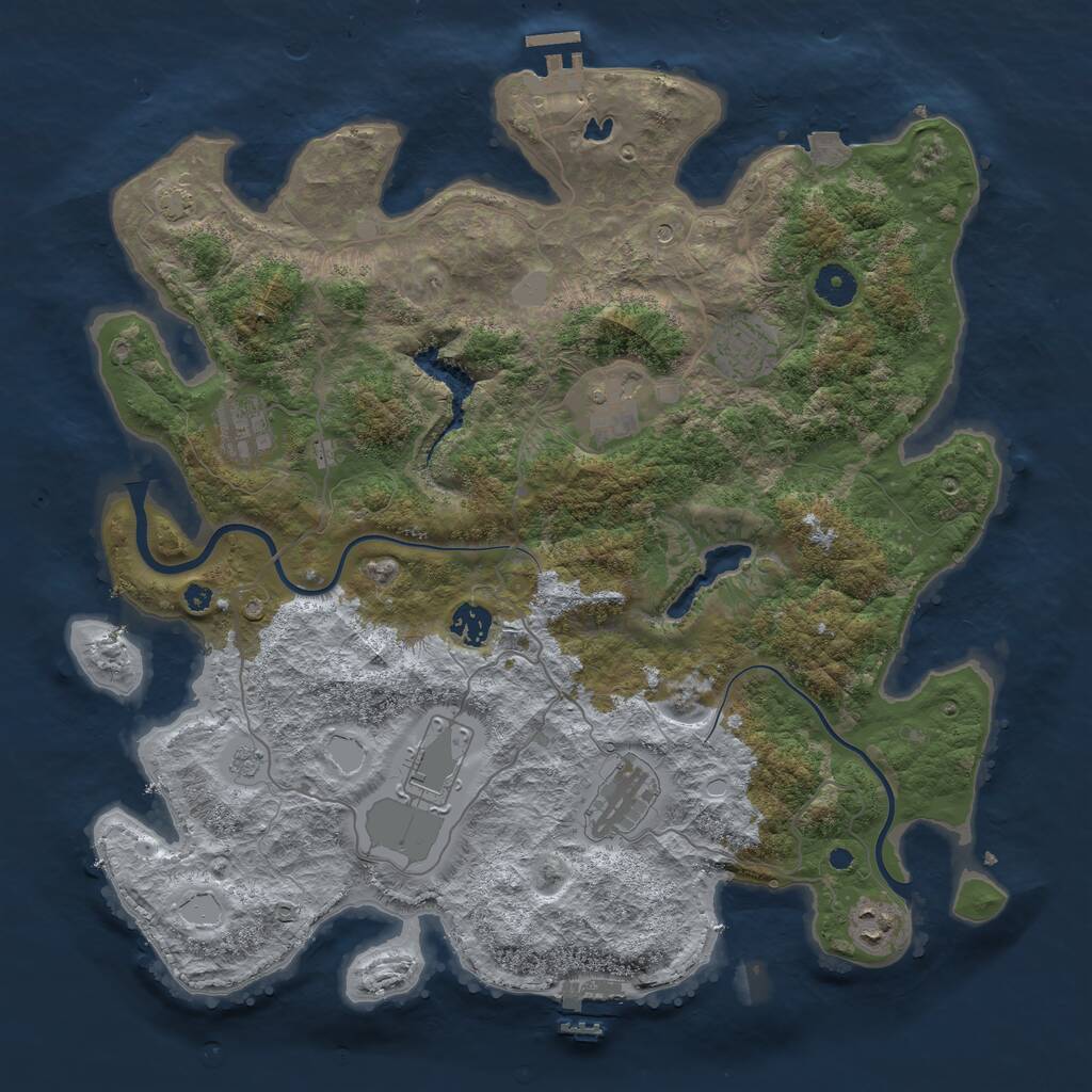 Rust Map: Procedural Map, Size: 4000, Seed: 89317954, 13 Monuments