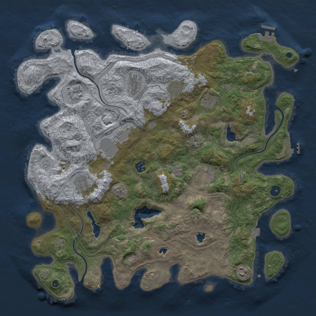 Rust Map: Procedural Map, Size: 4500, Seed: 123962169, 16 Monuments