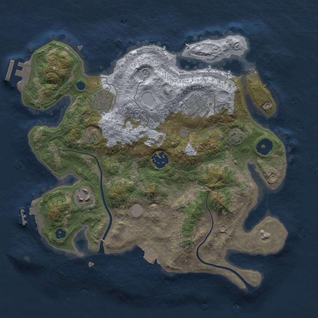 Rust Map: Procedural Map, Size: 3050, Seed: 4500, 9 Monuments