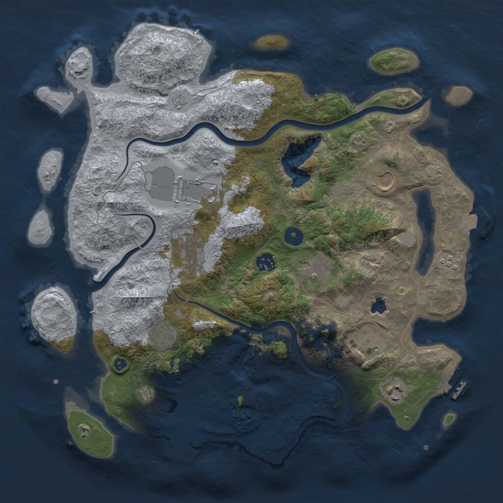 Rust Map: Procedural Map, Size: 4000, Seed: 64168412, 15 Monuments