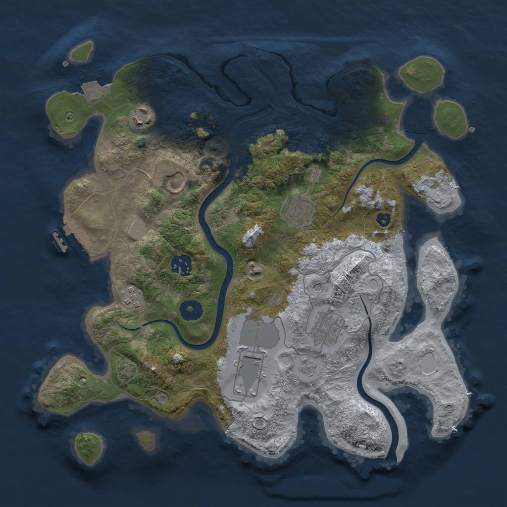 Rust Map: Procedural Map, Size: 3500, Seed: 310958700, 12 Monuments