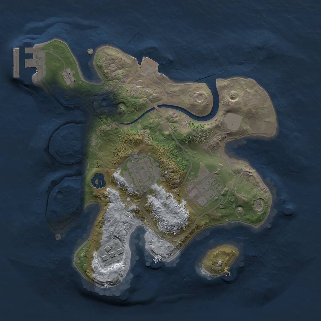 Rust Map: Procedural Map, Size: 2150, Seed: 8675309, 5 Monuments